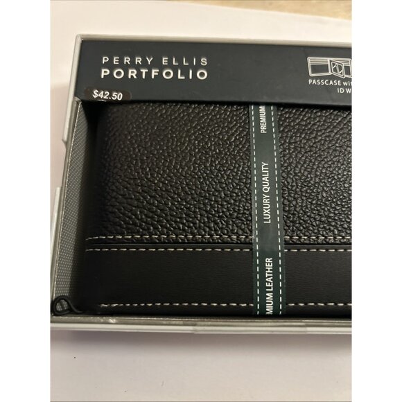 Perry Ellis Portfolio Black Bifold W/removable ID Wallet Sheridan Retails $42.50 - Picture 2 of 14